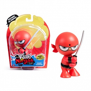 Фигурка ниндзя Тихий Самурай из серии Fart Ninjas, красный, 9 см. (Fart Ninjas, 37005)